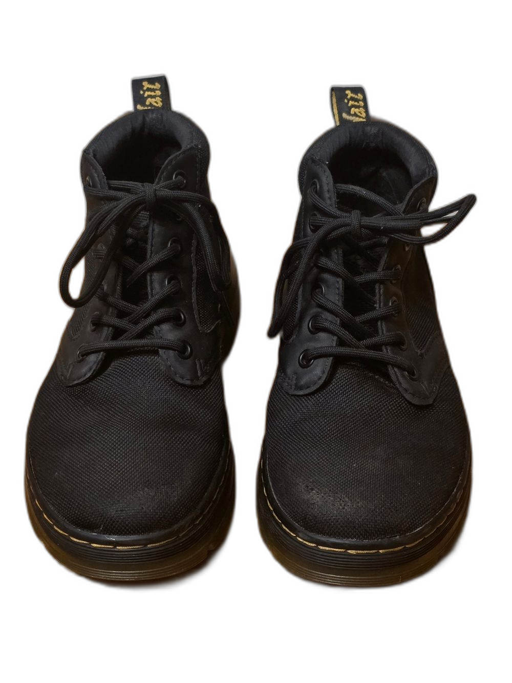 Dr. Martens Black Canvas Combat Boots EU 37 US Women 6 Men 5 Lace Up
